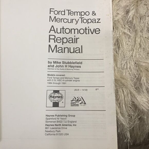Haynes Repair Manual Ford Tempo & Mercury Topaz 1984-1991 All Gas Engine Models - Picture 9 of 13